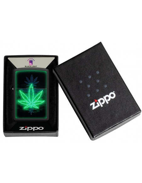 Brichetă Zippo 46266 Gleaming Cannabis Black Light