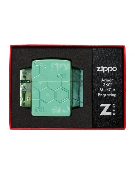 Brichetă Zippo 46313 Cannabis Chemical Compound Deep Carved