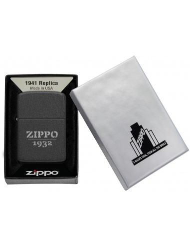 Brichetă Zippo 46567 Black Crackle 1941 Vintage Design