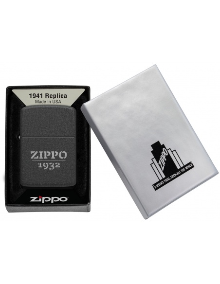 Brichetă Zippo 46567 Black Crackle 1941 Vintage Design