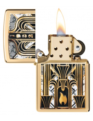 Brichetă Zippo 46585 Art Deco Flame Logo