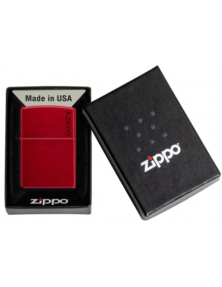 Brichetă Zippo 21063ZL Candy Apple Red with Zippo Logo