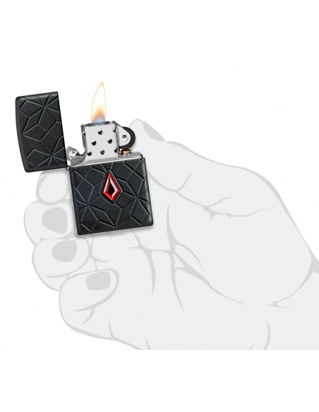 Brichetă Zippo 46756 Deep Carve Armor with Red Crystal