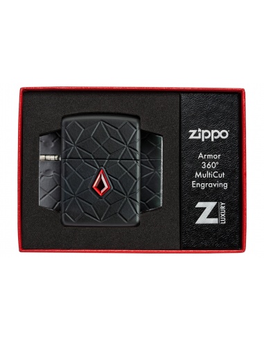 Brichetă Zippo 46756 Deep Carve Armor with Red Crystal