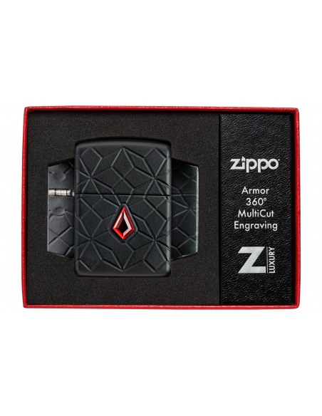 Brichetă Zippo 46756 Deep Carve Armor with Red Crystal