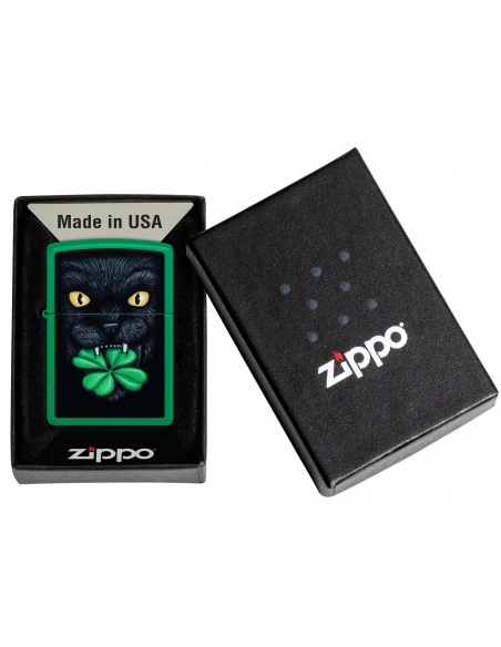 Brichetă Zippo 46721 Feline Lucky Four-leaf Clover